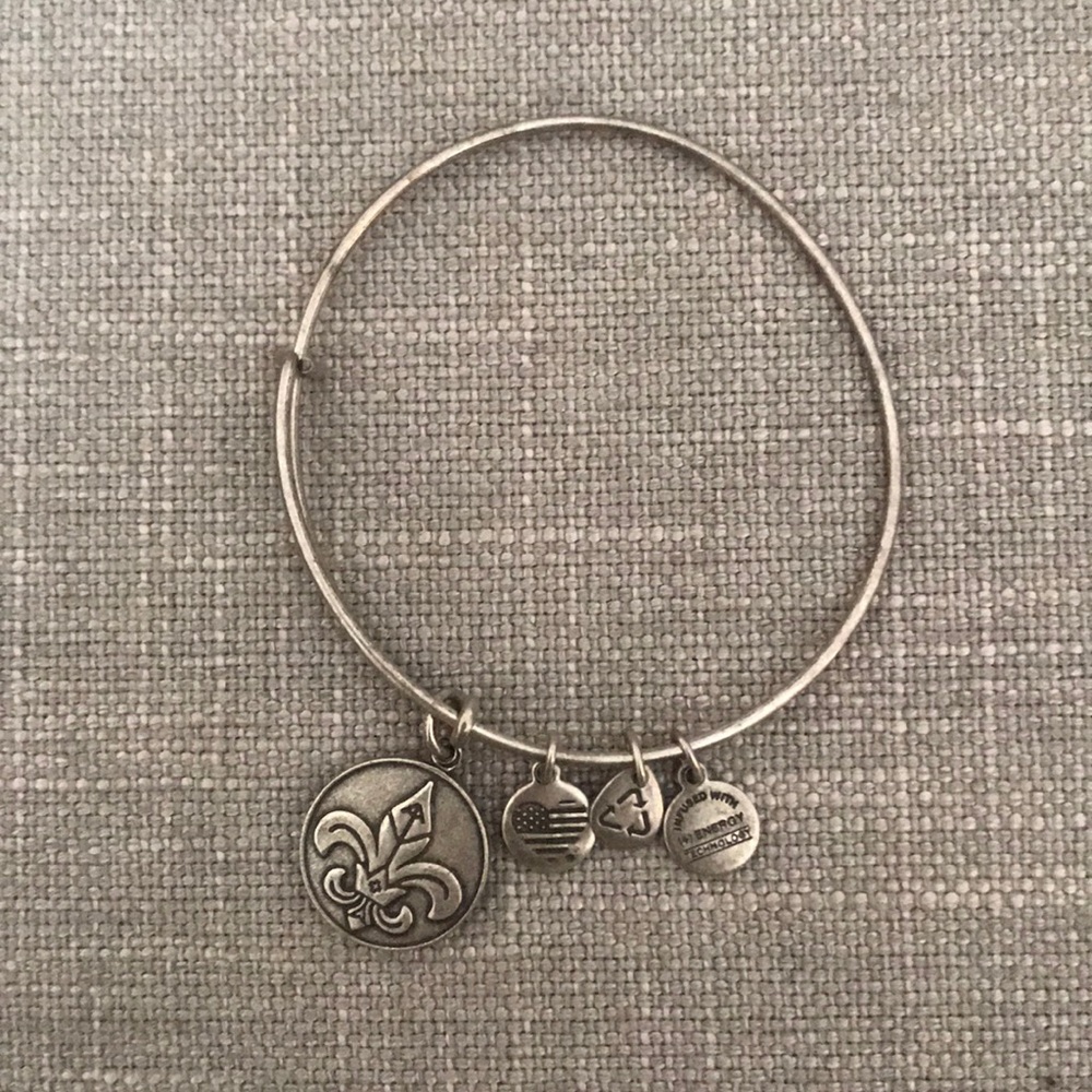 Alex and Ani Silver Fleur De Lis Bangle